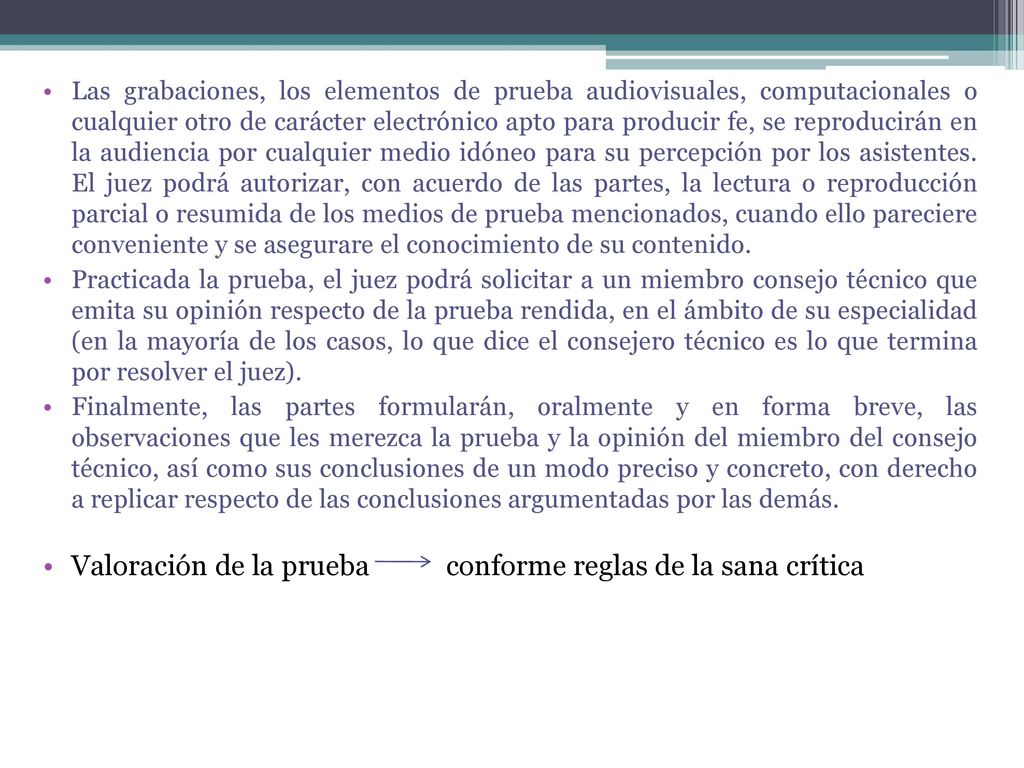 Valoración de la prueba conforme reglas de la sana crítica
