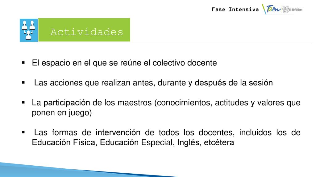 Actividades El espacio en el que se reúne el colectivo docente