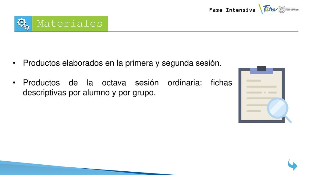 Materiales Productos elaborados en la primera y segunda sesión.