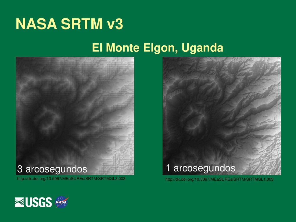 NASA SRTM v3 El Monte Elgon, Uganda 1 arcosegundos 3 arcosegundos
