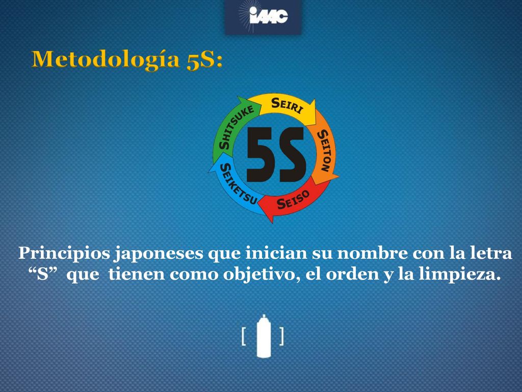 Metodología 5S: Principios japoneses que inician su nombre con la letra S que tienen como objetivo, el orden y la limpieza.