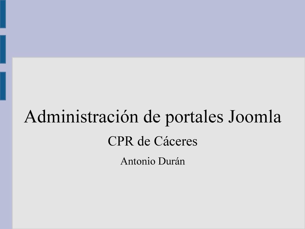 Administración de portales Joomla CPR de Cáceres Antonio Durán