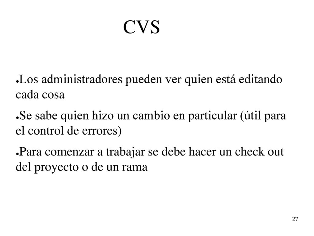 CVS Los administradores pueden ver quien está editando cada cosa