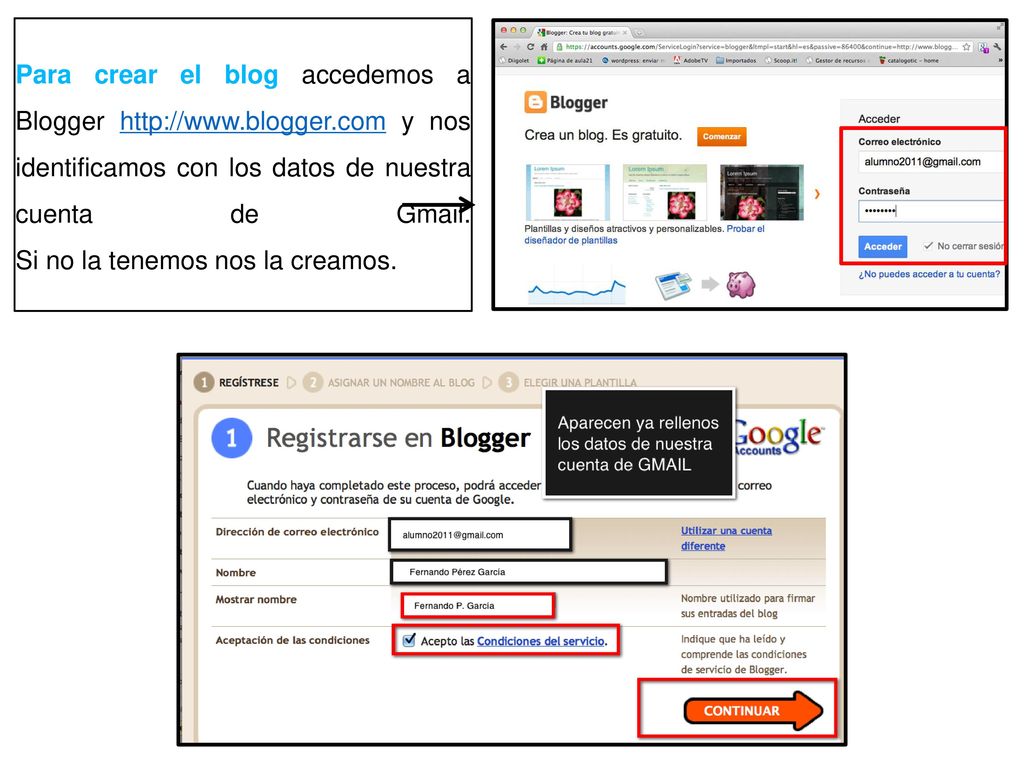 Para crear el blog accedemos a Blogger   blogger