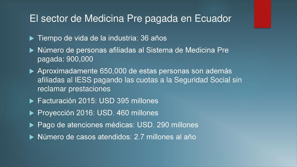 El sector de Medicina Pre pagada en Ecuador