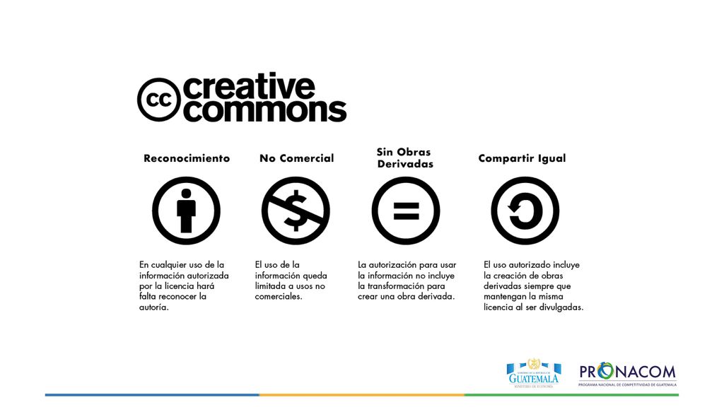Con un método simple, Creative Commons permite a los autores determinar, de forma libre y voluntaria, y antes de que el permiso sea solicitado, los usos que deseen permitirles a otros, de acuerdo con las posibilidades que la moderna tecnología puede ofrecer.
