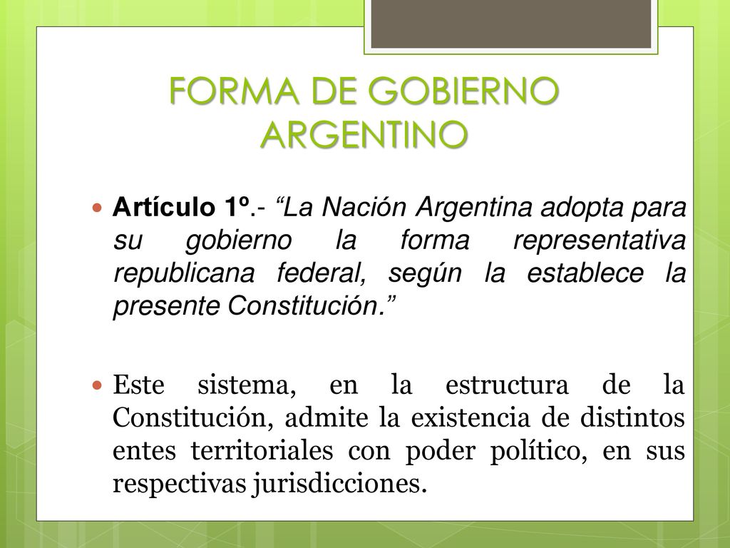 El Estado El Gobierno Formas De Gobierno Argentino Ppt Descargar