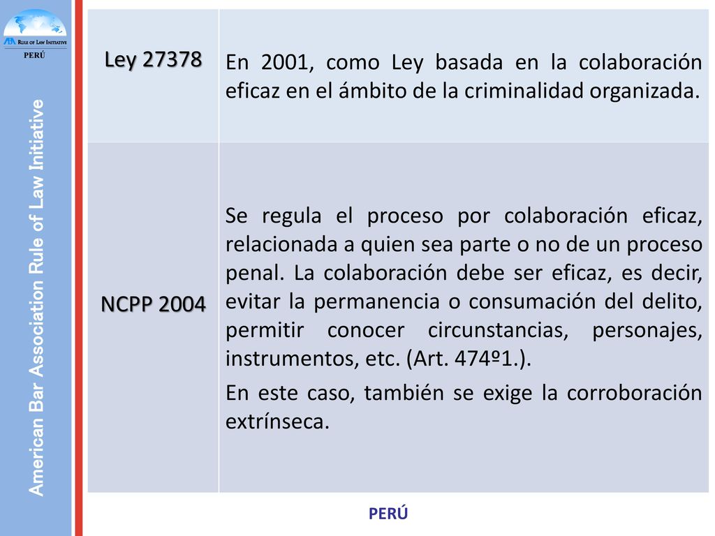 Ley En 2001, como Ley basada en la colaboración eficaz en el ámbito de la criminalidad organizada.