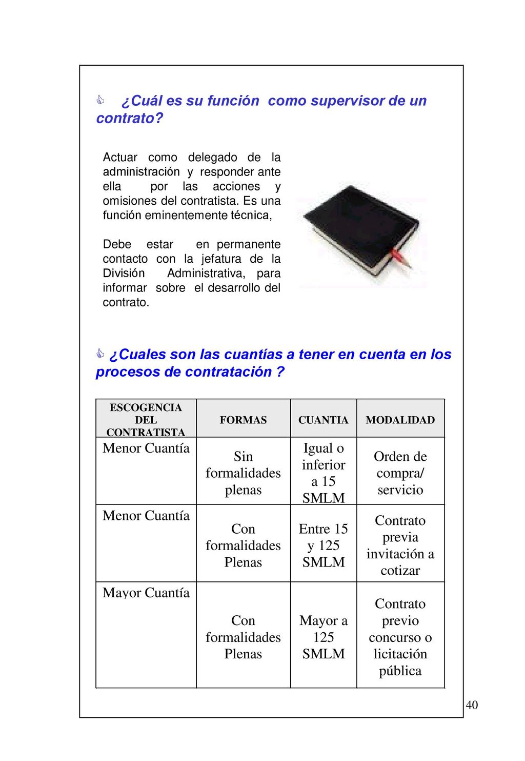 ¿Cuál es su función como supervisor de un contrato