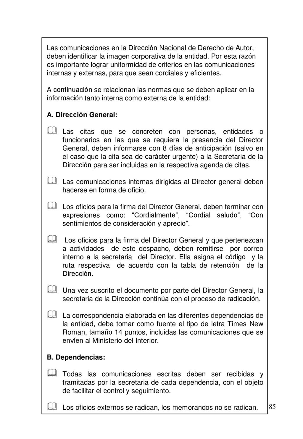 Las comunicaciones en la Dirección Nacional de Derecho de Autor,
