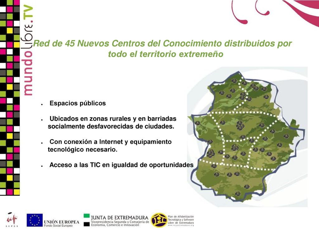 Red de 45 Nuevos Centros del Conocimiento distribuidos por todo el territorio extremeño