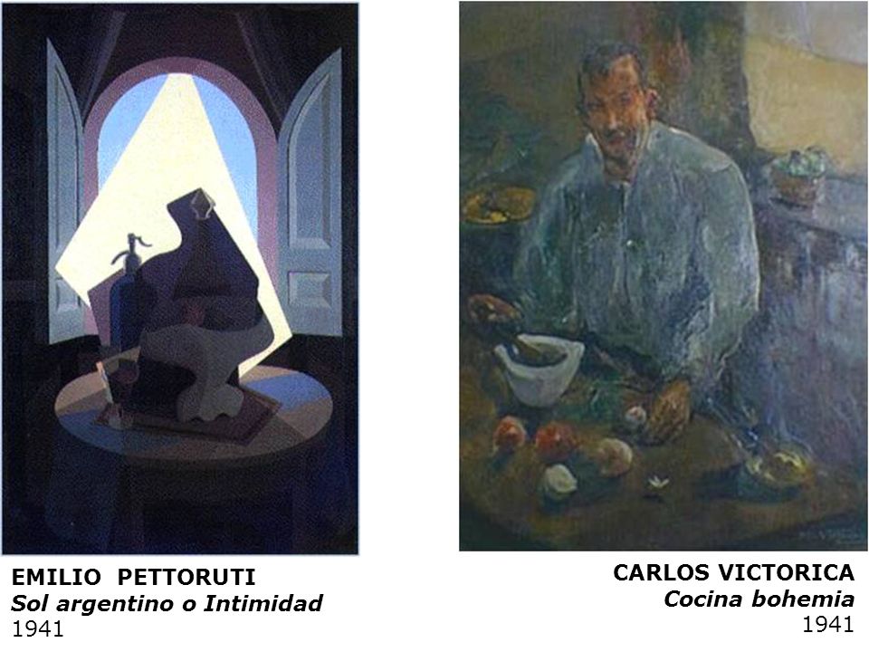 EMILIO PETTORUTI Sol argentino o Intimidad 1941 CARLOS VICTORICA Cocina bohemia 1941
