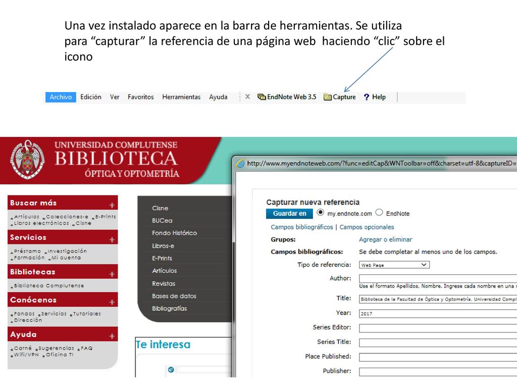 Una vez instalado aparece en la barra de herramientas. Se utiliza