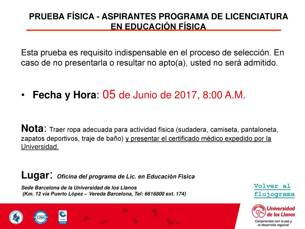 Fecha y Hora: 05 de Junio de 2017, 8:00 A.M.
