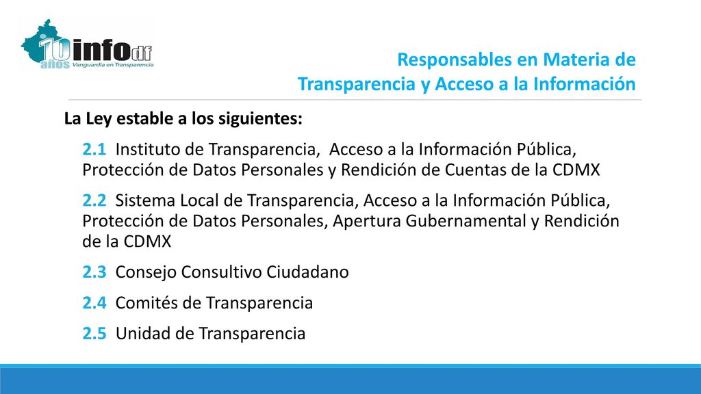 Responsables en Materia de Transparencia y Acceso a la Información