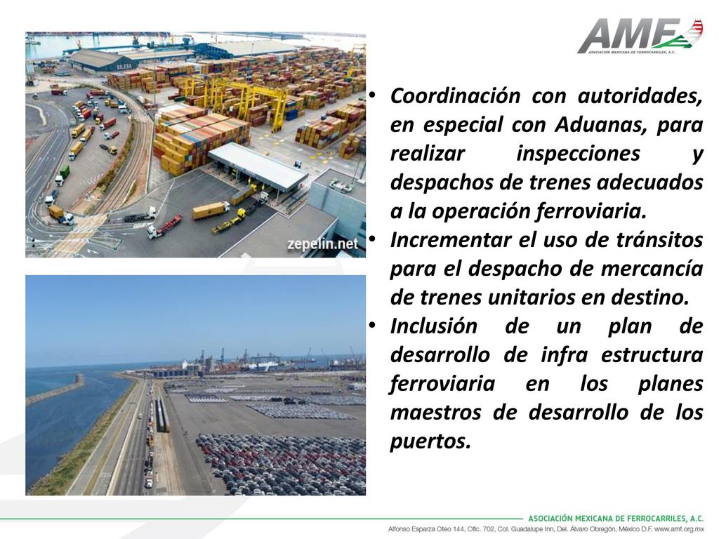 Coordinación con autoridades, en especial con Aduanas, para realizar inspecciones y despachos de trenes adecuados a la operación ferroviaria.