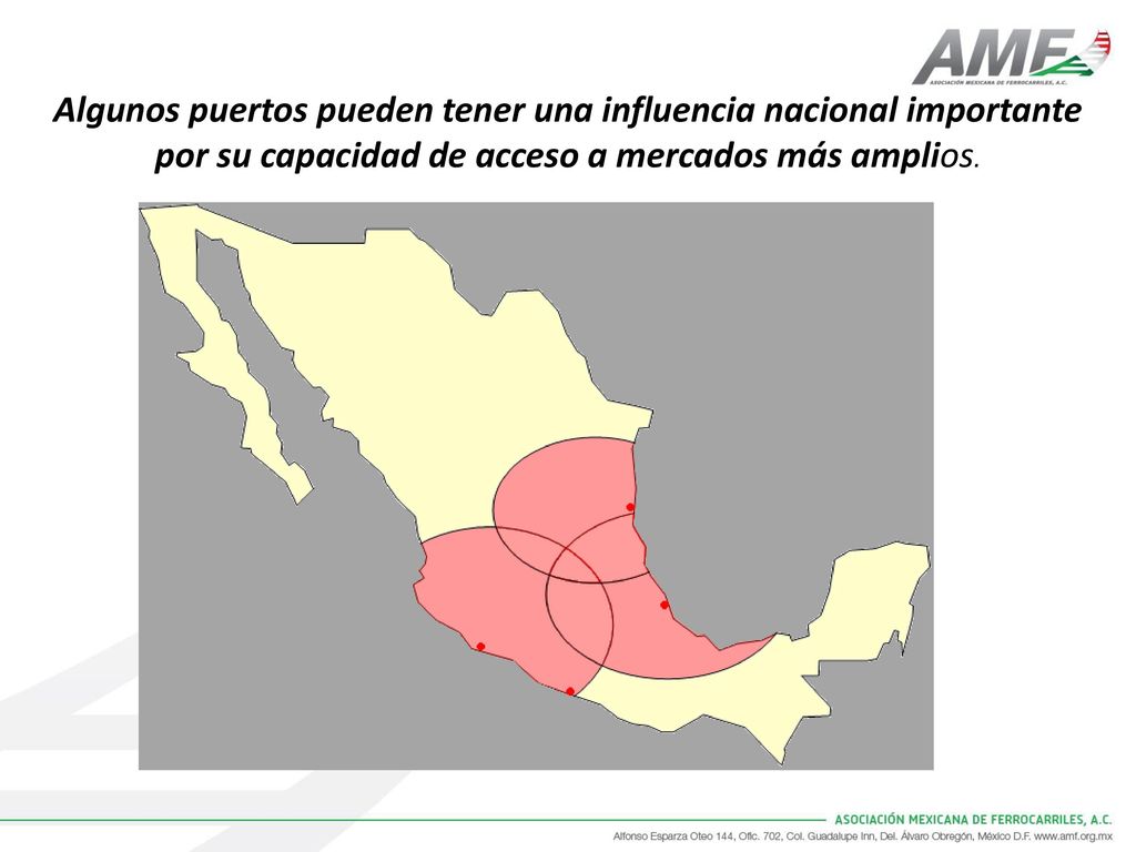 Algunos puertos pueden tener una influencia nacional importante por su capacidad de acceso a mercados más amplios.