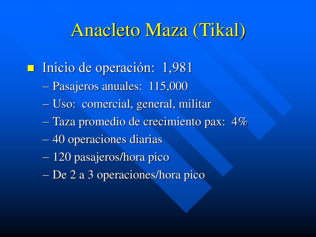 Anacleto Maza (Tikal) Inicio de operación: 1,981