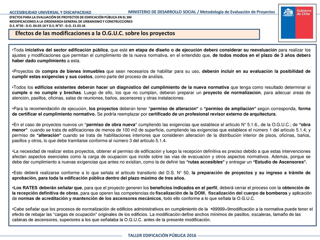 Efectos de las modificaciones a la O.G.U.C. sobre los proyectos