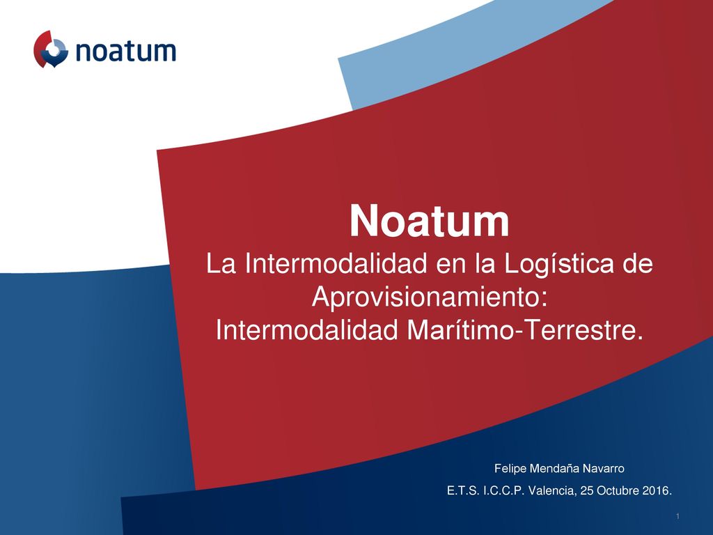 DRAFT Noatum La Intermodalidad en la Logística de Aprovisionamiento: Intermodalidad Marítimo-Terrestre.