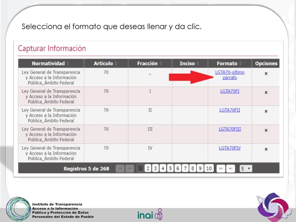 Selecciona el formato que deseas llenar y da clic.
