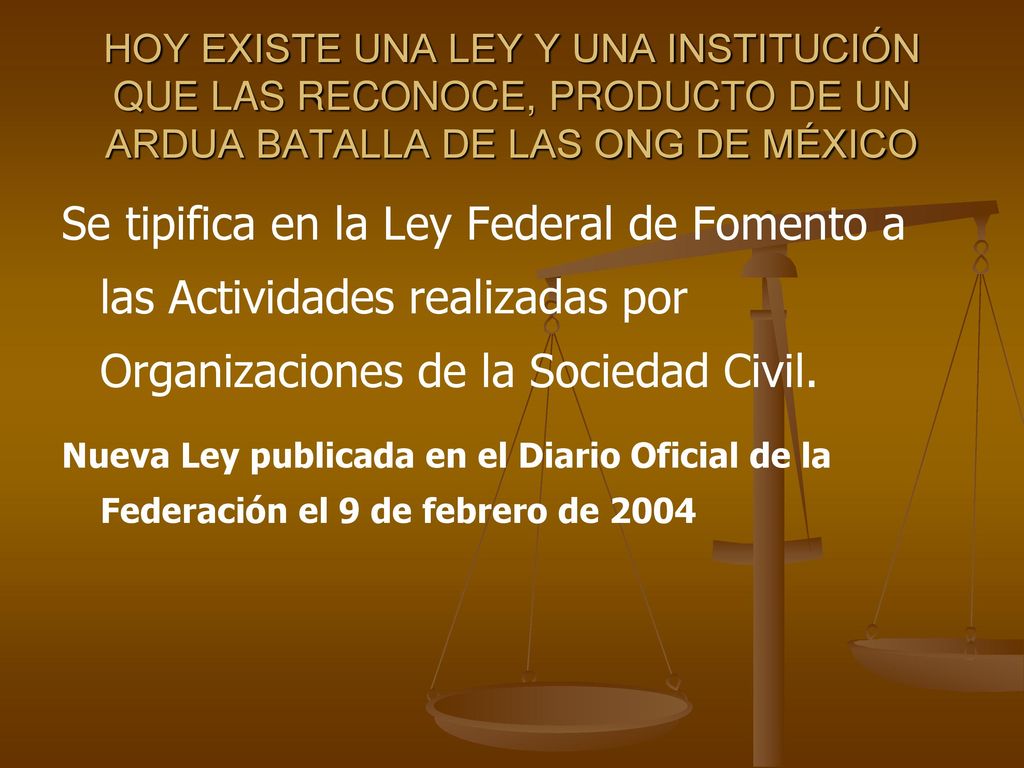 HOY EXISTE UNA LEY Y UNA INSTITUCIÓN QUE LAS RECONOCE, PRODUCTO DE UN ARDUA BATALLA DE LAS ONG DE MÉXICO