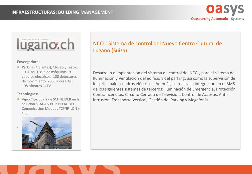 NCCL: Sistema de control del Nuevo Centro Cultural de Lugano (Suiza)