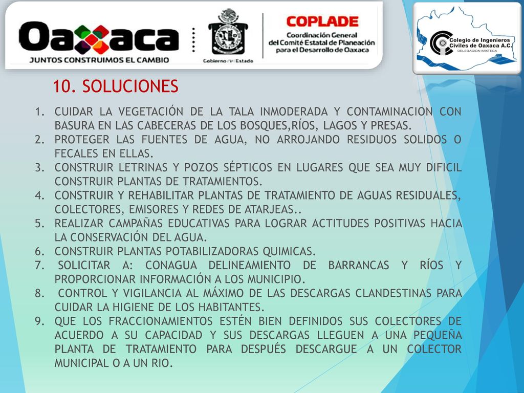 10. SOLUCIONES CUIDAR LA VEGETACIÓN DE LA TALA INMODERADA Y CONTAMINACION CON BASURA EN LAS CABECERAS DE LOS BOSQUES,RÍOS, LAGOS Y PRESAS.