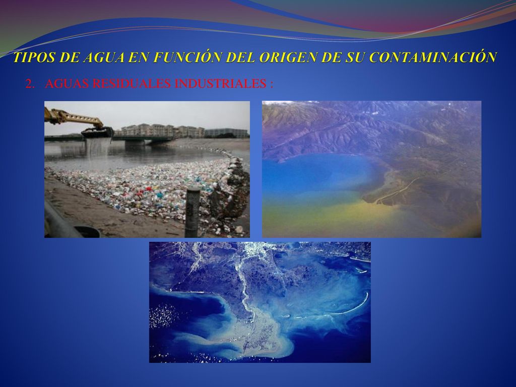 TIPOS DE AGUA EN FUNCIÓN DEL ORIGEN DE SU CONTAMINACIÓN