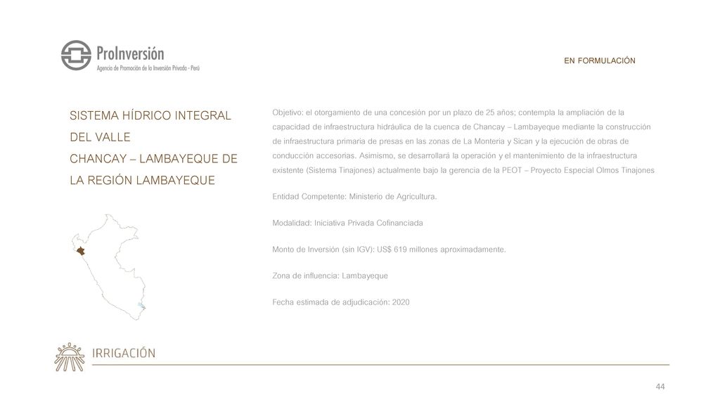 EN FORMULACIÓN SISTEMA HÍDRICO INTEGRAL DEL VALLE CHANCAY – LAMBAYEQUE DE LA REGIÓN LAMBAYEQUE.