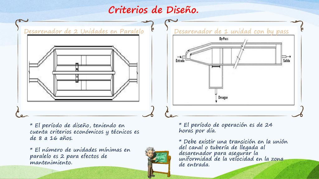 Criterios de Diseño. Desarenador de 2 Unidades en Paralelo