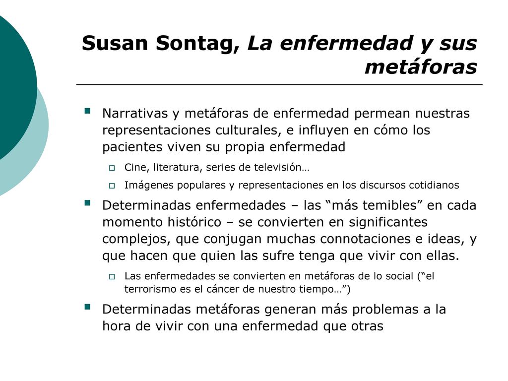 Susan Sontag, La enfermedad y sus metáforas
