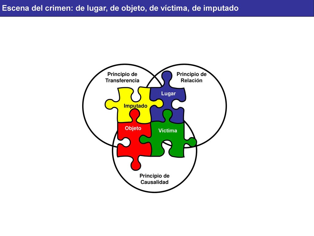 Escena del crimen: de lugar, de objeto, de víctima, de imputado