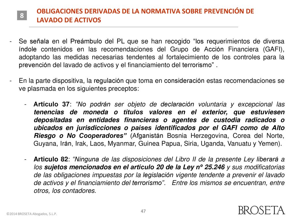OBLIGACIONES DERIVADAS DE LA NORMATIVA SOBRE PREVENCIÓN DE LAVADO DE ACTIVOS