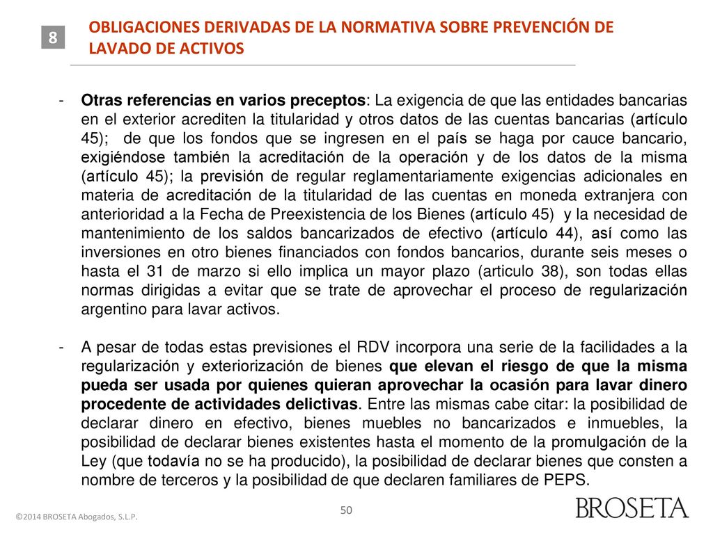 OBLIGACIONES DERIVADAS DE LA NORMATIVA SOBRE PREVENCIÓN DE LAVADO DE ACTIVOS
