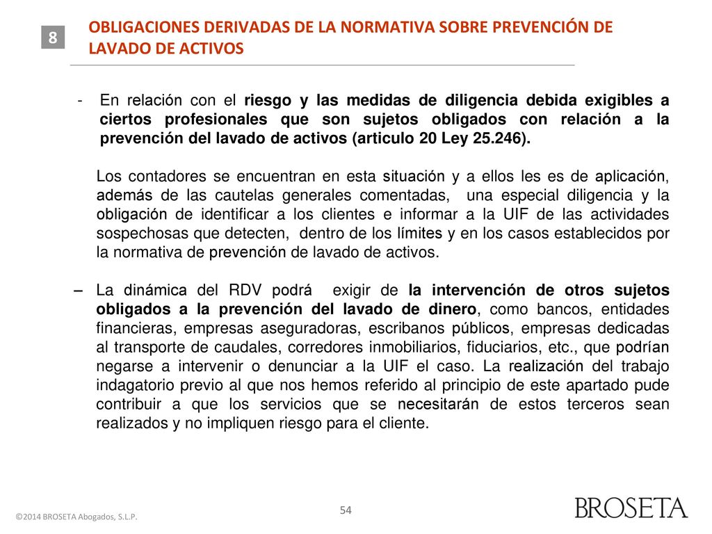 OBLIGACIONES DERIVADAS DE LA NORMATIVA SOBRE PREVENCIÓN DE LAVADO DE ACTIVOS