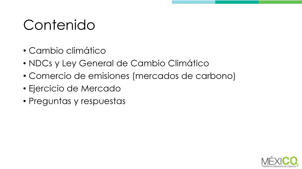 Contenido Cambio climático NDCs y Ley General de Cambio Climático