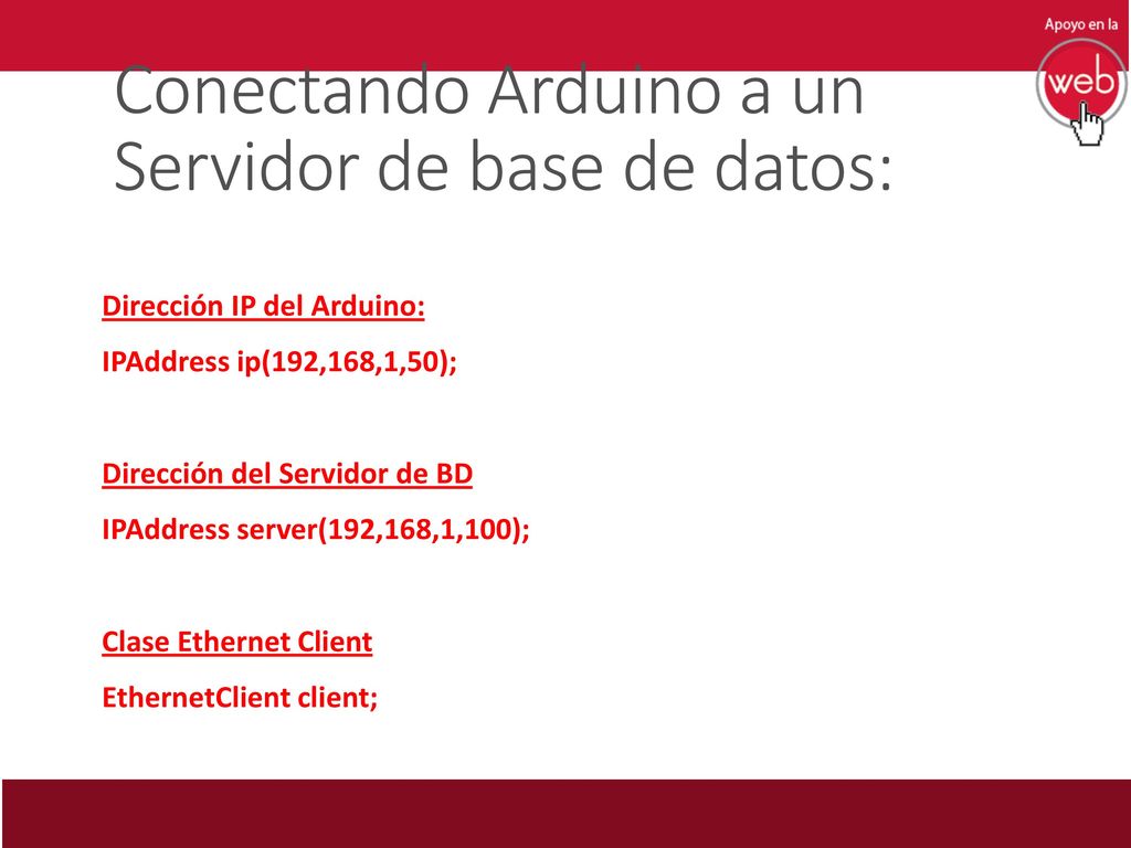 Conectando Arduino a un Servidor de base de datos: