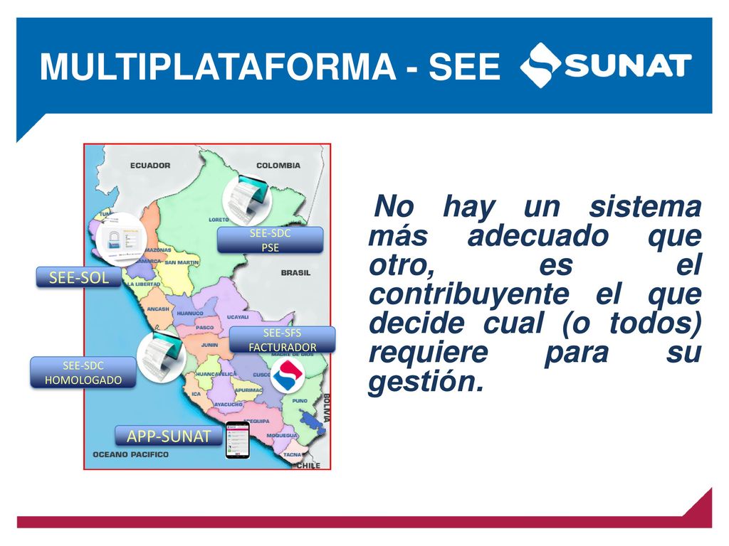 MULTIPLATAFORMA - SEE No hay un sistema más adecuado que otro, es el contribuyente el que decide cual (o todos) requiere para su gestión.