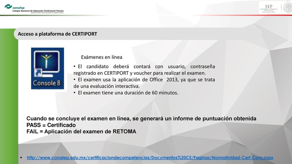 Acceso a plataforma de CERTIPORT