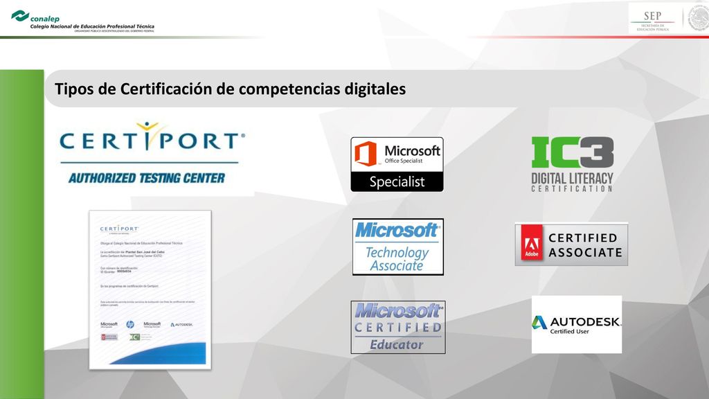 Tipos de Certificación de competencias digitales