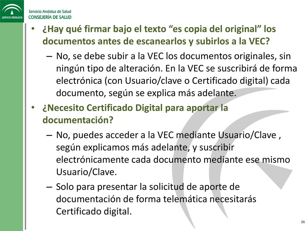 ¿Hay qué firmar bajo el texto es copia del original los documentos antes de escanearlos y subirlos a la VEC