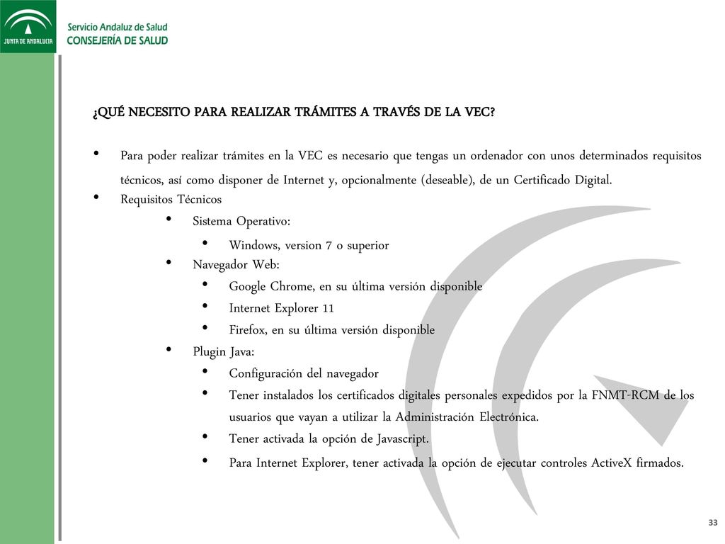 ¿QUÉ NECESITO PARA REALIZAR TRÁMITES A TRAVÉS DE LA VEC
