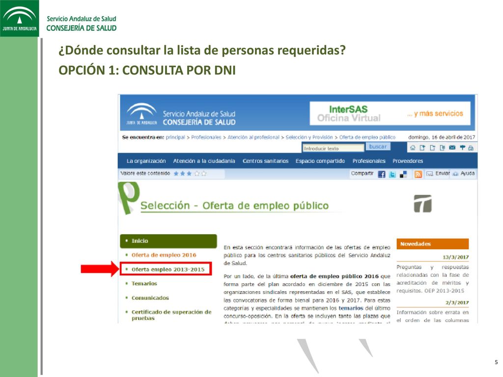 ¿Dónde consultar la lista de personas requeridas