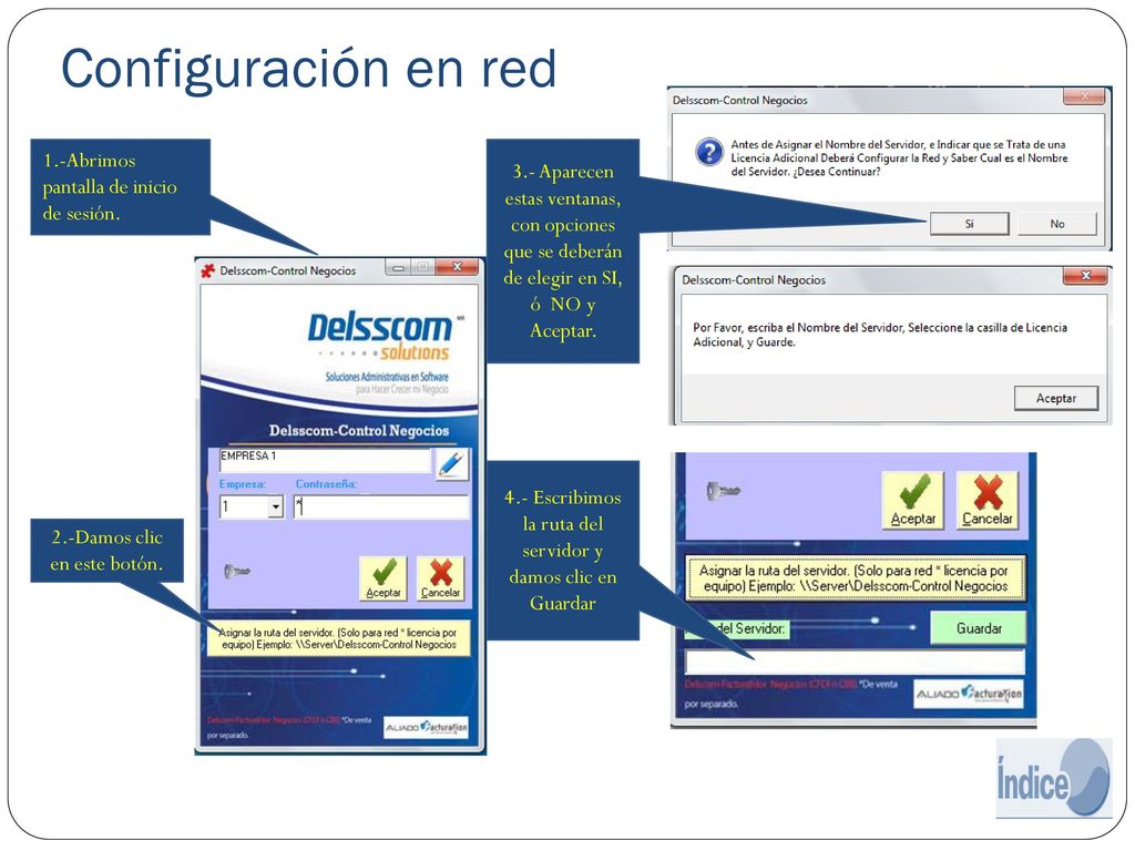 Configuración en red 1.-Abrimos pantalla de inicio de sesión.