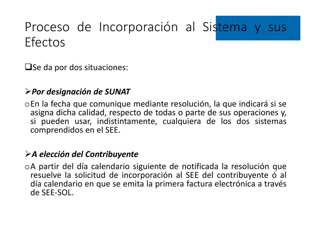 Proceso de Incorporación al Sistema y sus Efectos