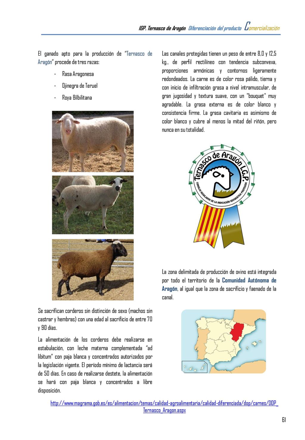 IGP. Ternasco de Aragón Diferenciación del producto Comercialización