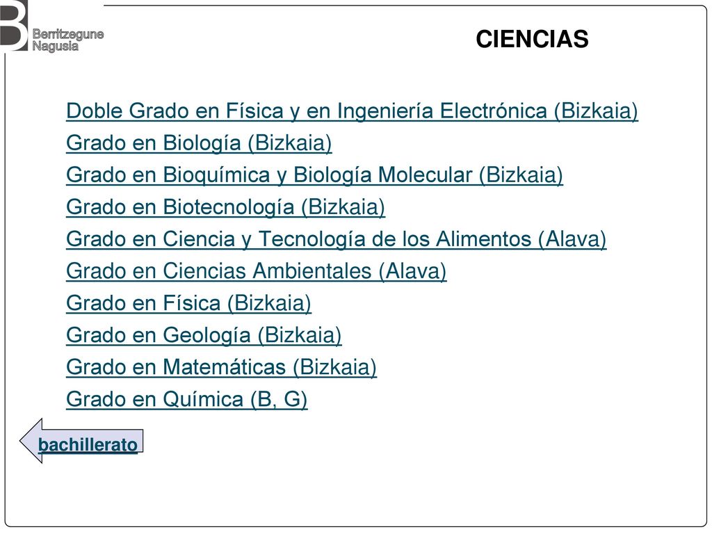CIENCIAS Doble Grado en Física y en Ingeniería Electrónica (Bizkaia)