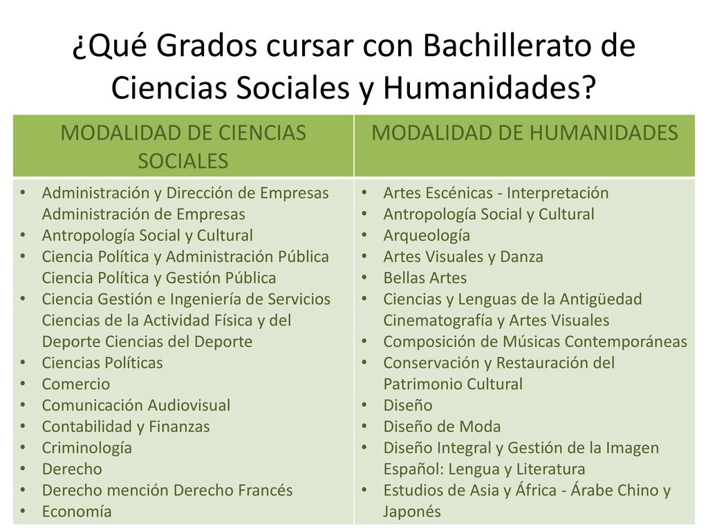 ¿Qué Grados cursar con Bachillerato de Ciencias Sociales y Humanidades