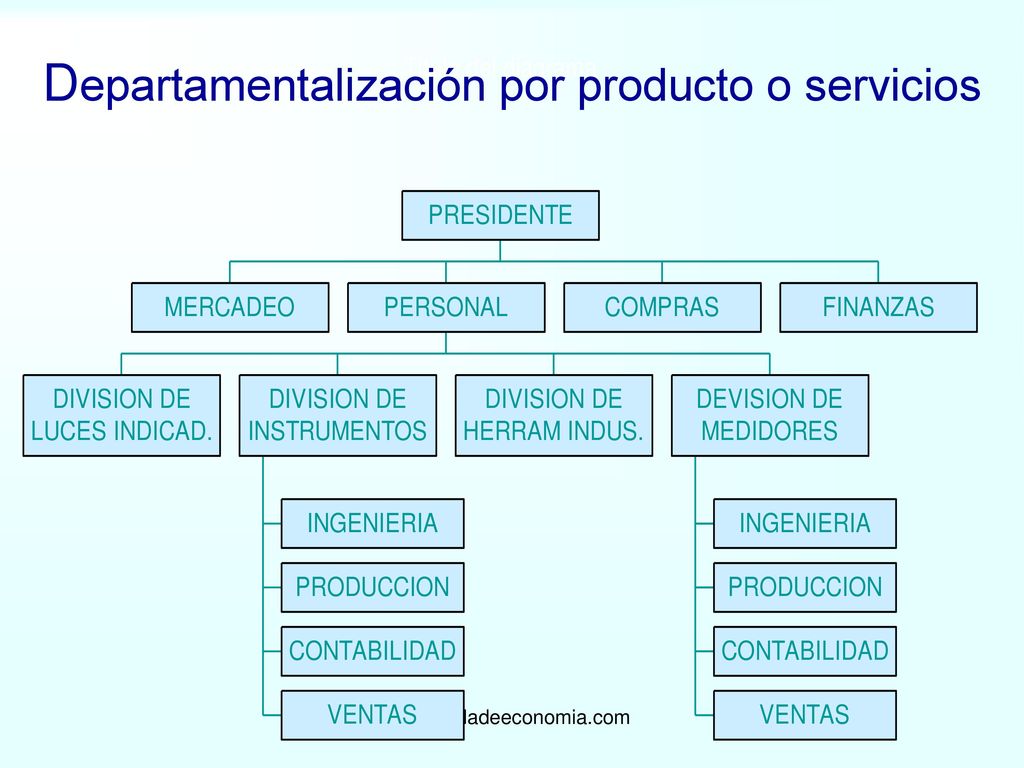 Departamentalización por producto o servicios